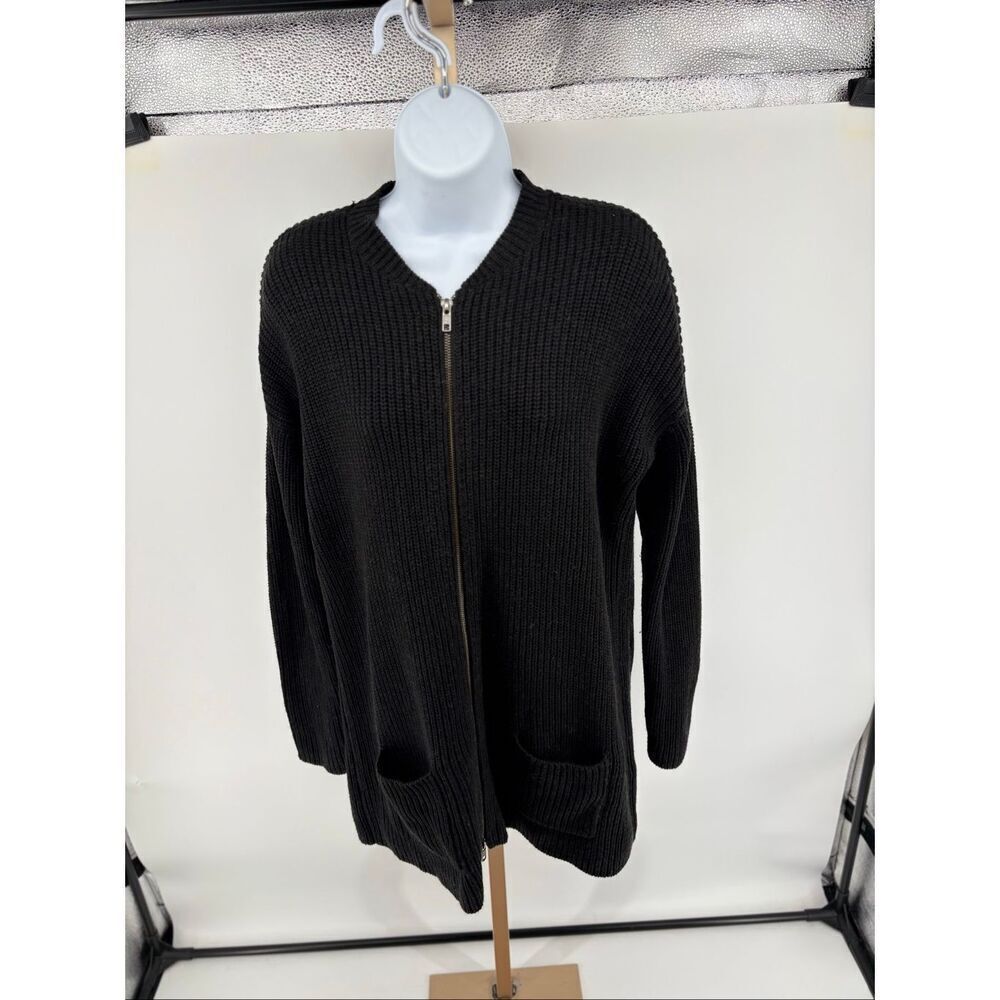 Eileen Fisher Zip Cardigan Sweater Cotton Cashmere Quiet Luxury Minimalist XS